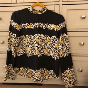 Black/yellow flower blouse